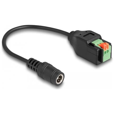 Delock Adattatore Da Presa Dc 5,5 X 2,1 Mm A Morsettiera Con Pulsante Da 15 Cm - Foto 2