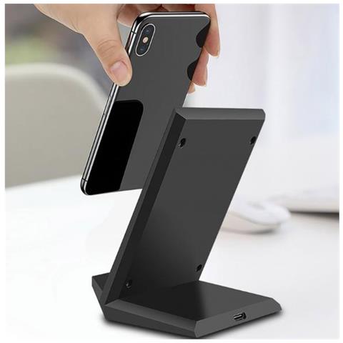797330 Caricabatterie Per Dispositivi Mobili Smartphone Nero Usb Carica Wireless Ricarica Rapida Interno - Foto 2