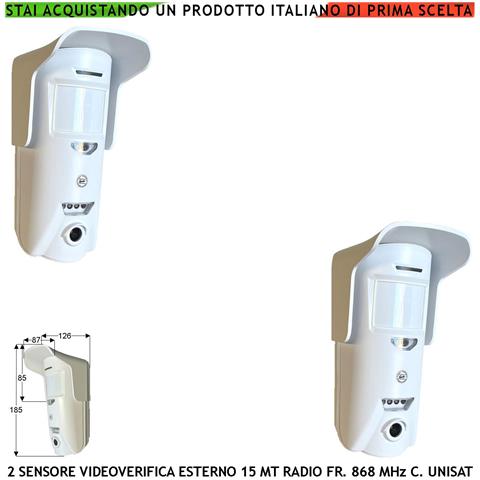 Rilevatore Movimento Doppia Tecnologia Esterno 2 Pezzi 15 Metri Grandangolo O 25 Metri Tenda Fotocamera Colori Vga 640 - Foto 1