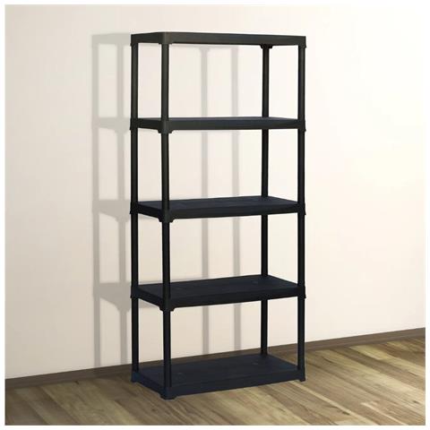 Scaffale In Kit In Polipropilene Alta Resistenza Da Esterno Interno Montaggio Ad Incastro Da 3 A 5 Ripiani - 4 Ripiani - Foto 1