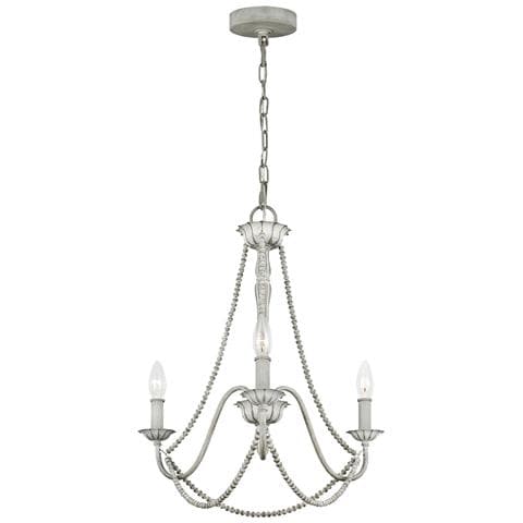 Lampadario Classico Maryville Acciaio Grigio Slavato Legno 3 Luci E14 - Foto 1