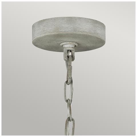Lampadario Classico Maryville Acciaio Grigio Slavato Legno 3 Luci E14 - Foto 2