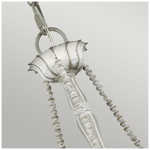 Lampadario Classico Maryville Acciaio Grigio Slavato Legno 3 Luci E14 - Foto 4