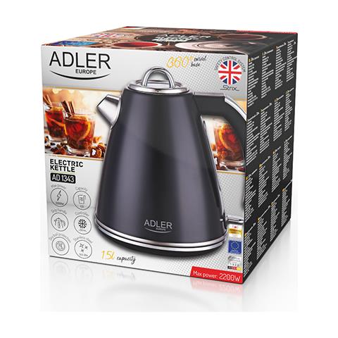 AD 1343 bollitore elettrico 1,5 L 1850 W Nero - Foto 10