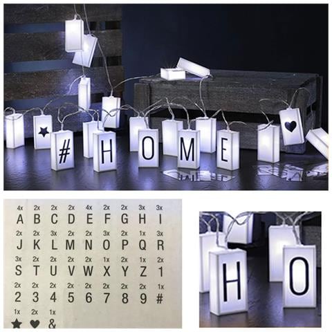 Catena Luminosa Cinema Light Box Frasi Striscia 20 Luci LED 90 Lettere - Foto 1