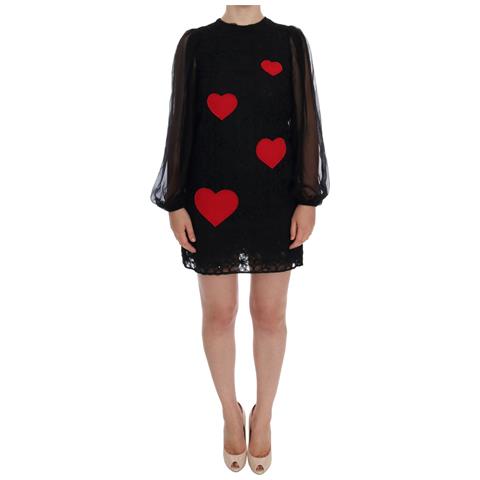 Abito A Trapezio A Cuore Rosso In Pizzo Nero - It36 - Xs - Foto 1
