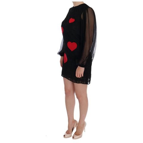 Abito A Trapezio A Cuore Rosso In Pizzo Nero - It36 - Xs - Foto 2