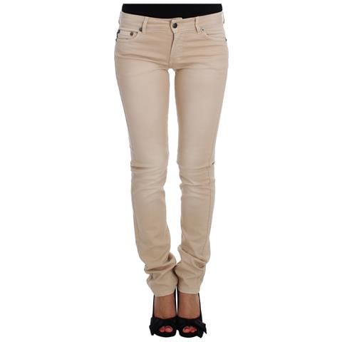 Jeans Slim Fit In Cotone Elasticizzato Lavaggio Beige - W26 - Foto 1