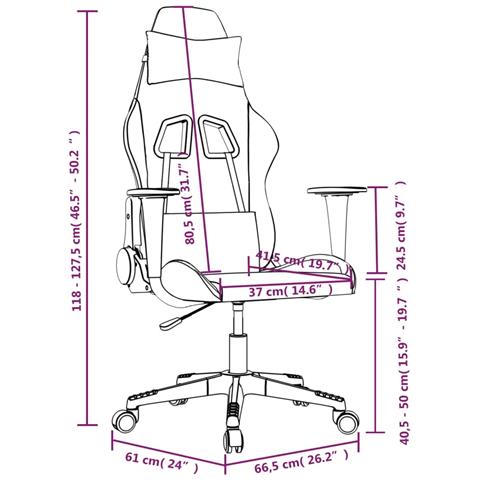 Sedia Gaming Massaggio Nero e Rosso Vino in Similpelle - Foto 2