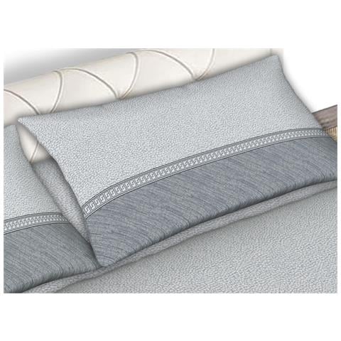 Completo Lenzuola Letto 100% Cotone Made Italy Disegno Borbon25 Cn Matrimoniale Grigio - Foto 2