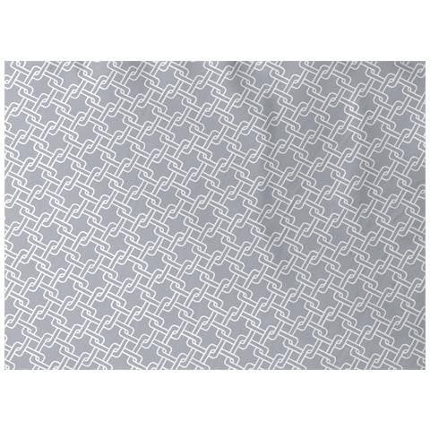 Completo Lenzuola Letto In 100% Cotone Made Italy Disegno Catena Maxi Grigio - Foto 2