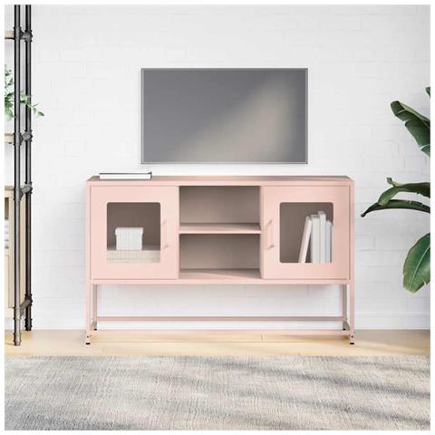 Mobile Tv Rosa 100,5x39x60,5 Cm In Acciaio - Foto 3
