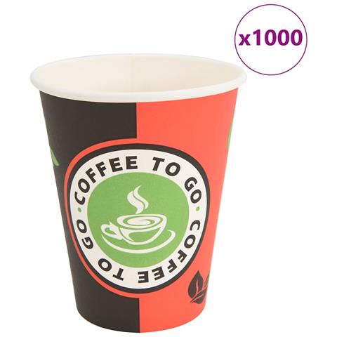 Bicchieri Da Caffè In Carta 1000 Pz 12oz 300ml Rosso E Nero - Foto 1
