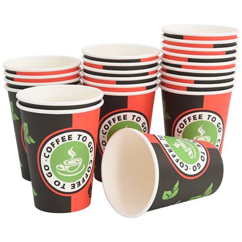 Bicchieri Da Caffè In Carta 1000 Pz 12oz 300ml Rosso E Nero - Foto 3