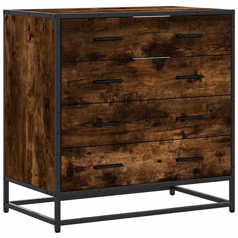 Cassettiera Rovere Fumo 70x41x70 Cm In Legno Multistrato - Foto 2