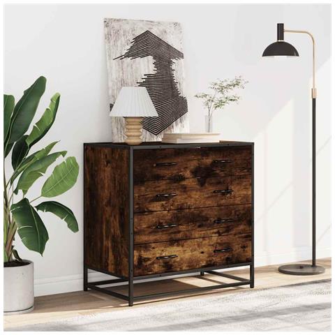 Cassettiera Rovere Fumo 70x41x70 Cm In Legno Multistrato - Foto 3