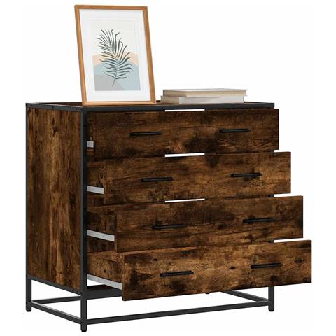 Cassettiera Rovere Fumo 70x41x70 Cm In Legno Multistrato - Foto 1