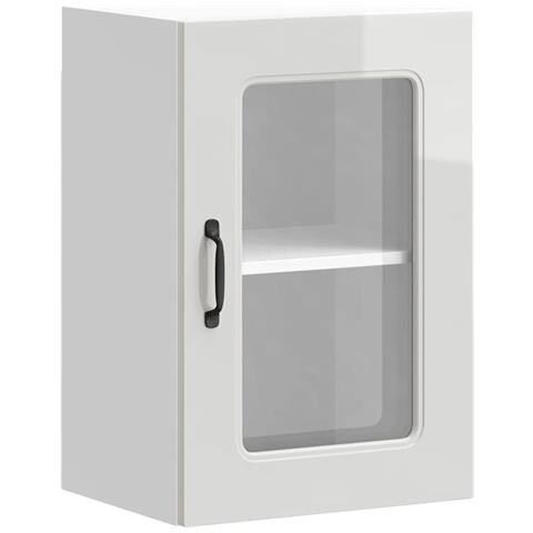 Pensile Da Cucina Con Porta In Vetro Kalmar Bianco Lucido - Foto 2