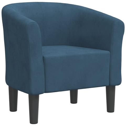 Poltrona Cabriolet Blu Scuro In Velluto - Foto 2