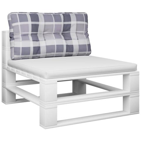 Cuscino Per Pallet A Quadri Grigi 70x40x12 Cm In Tessuto - Foto 3