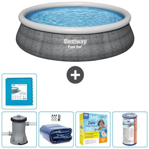 Piscina Fuori Terra - In Giro - 457x84 Cm - Grigio - Include Accessori Coordinati Cb17 - Foto 1