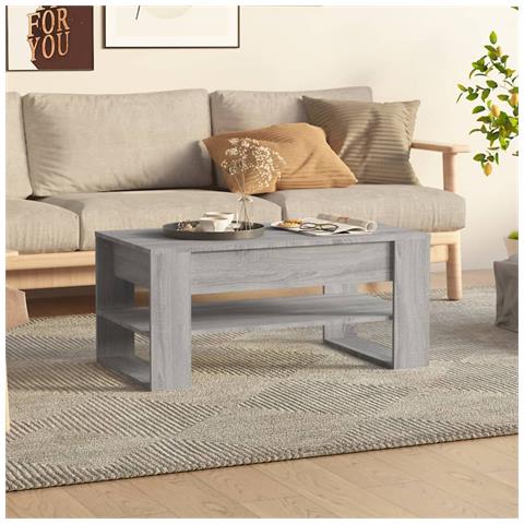 Lusso Casadino -  Tavolino Da Salotto Grigio Sonoma 102x55x45cm Legno Multistrato - Foto 7