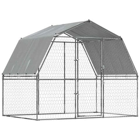 Box Per Cani Con Tetto E Anta Argento In Acciaio Zincato - Foto 1