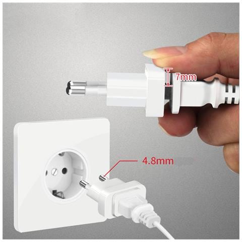 Adattatore Da Viaggio Bianco Standard Europeo 4.0mm - Foto 4