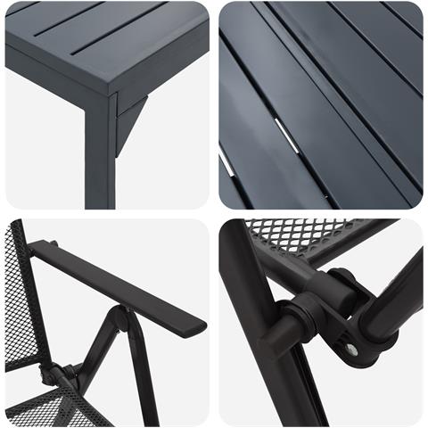 Set da Pranzo da Giardino da 9 Pezzi in Acciaio Antracite - Foto 9