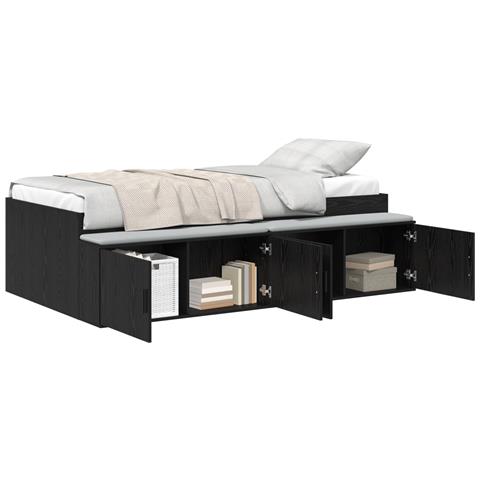 Struttura del letto con cassetto Rovere Nero 80 x 200 cm - Foto 1