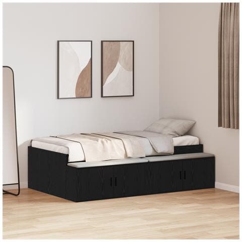 Struttura del letto con cassetto Rovere Nero 80 x 200 cm - Foto 2