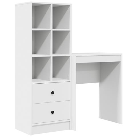 Scrivania con Storage Bianca in Legno Ingegnerizzato - Foto 1