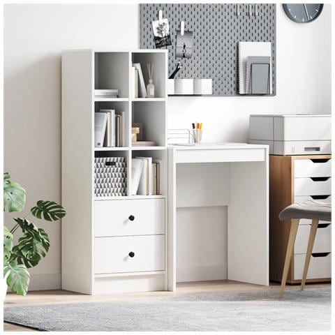 Scrivania con Storage Bianca in Legno Ingegnerizzato - Foto 2
