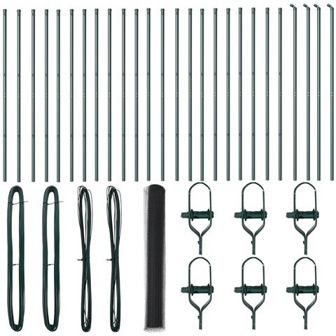 Recinzione Hexagon  Grigia 1,4x50 m in Acciaio, Pali per Recinzione  13 pz Verde Ø32 mm 190 cm Acciaio Galvanizzato - Foto 1
