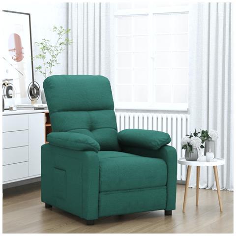 Poltrona Reclinabile In Tessuto Verde Scuro - Foto 8