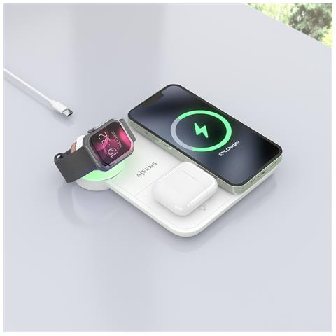 ASCH-15W4WC061-W Caricabatterie per dispositivi mobili Cuffie, Smartphone, Orologio intelligente Bianco USB Carica wireless Interno - Foto 2