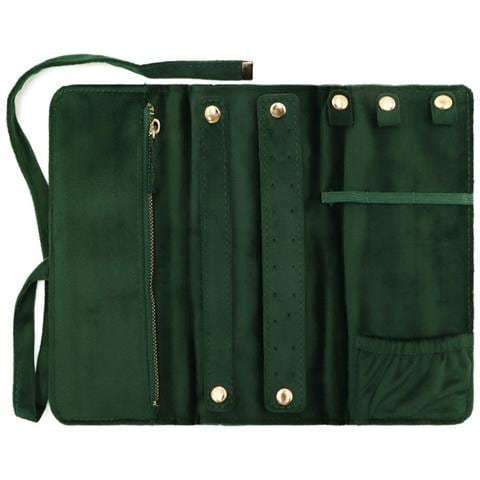 Portagioie Portatile In Velluto - Custodia Da Viaggio Per Donna Green - Foto 1