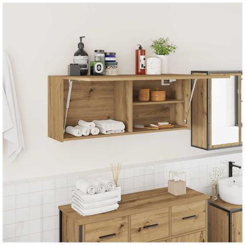 Mobiletto da Bagno Rovere Artigianale 8100x25x40 cm Truciolato - Foto 2