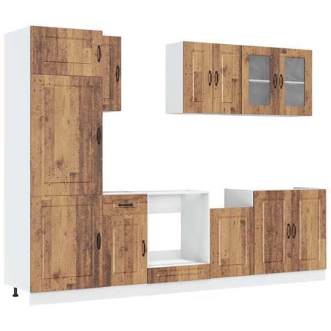 Set Mobili da Cucina 8 pz Kalmar Legno Vecchio in Truciolato - Foto 1