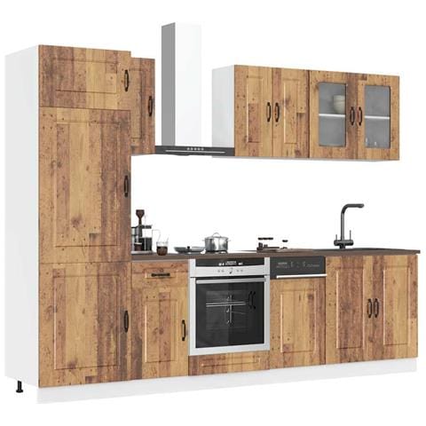 Set Mobili da Cucina 8 pz Kalmar Legno Vecchio in Truciolato - Foto 2