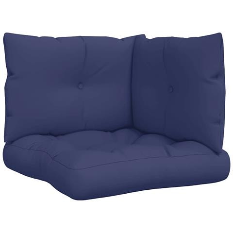 Cuscini per Pallet 3 pz Blu Marino in Tessuto Oxford - Foto 1