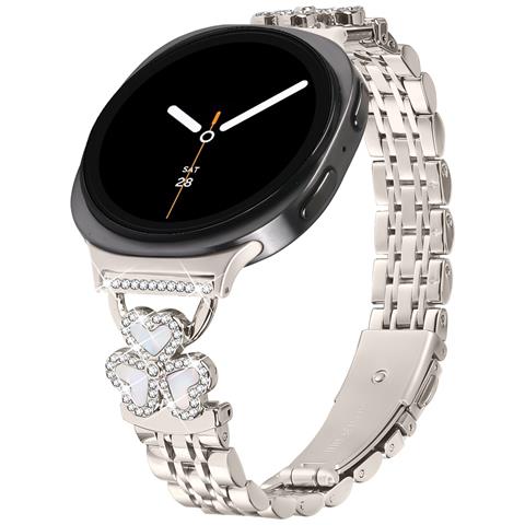 Cinturino In Acciaio Inossidabile Con Quadrifoglio E Sette Perline Compatibile Con Samsung Watch Ultra/ultra2025 - Foto 1