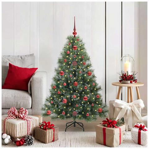 Albero di Natale artificiale con 150 LED Verde 120 cm PE e PVC - Foto 2
