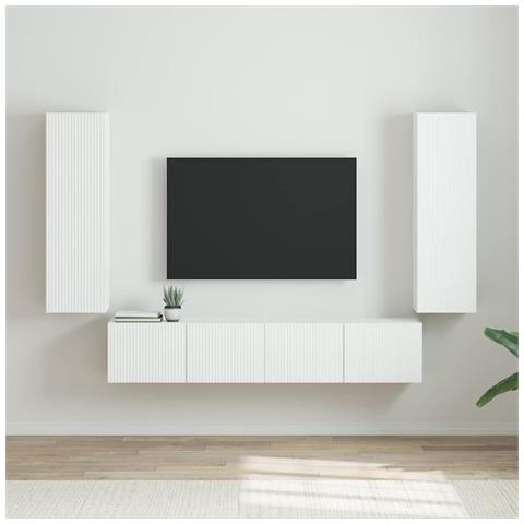 Mobile TV da parete 2 pcs Bianco Lucido 30 x 31 x 100 cm - Foto 2