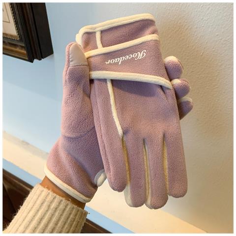 Guanti Invernali In Peluche Con Touchscreen - Caldi Ed Eleganti Purple - Foto 2