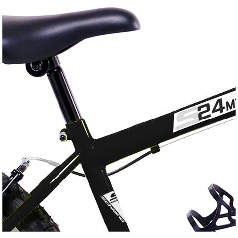 Mtb 24'' - Mountain Bike Da Uomo, Ruote 24'', Cambio 18 Velocità, Telaio Acciaio, Con Accessori - Colore Nero - Foto 2