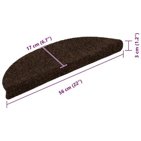 Tappetini per scale autoadesivi 30 pz 56x17x3 cm marrone semicircolari - Foto 8