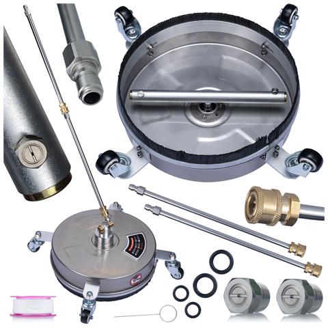 Spazzola Professionale T-racer 14"" - Acciaio Inox, 275 Bar | Attacco Rapido 1/4"" | Pulizia Superfici Orizzontali E Verticali - Foto 1