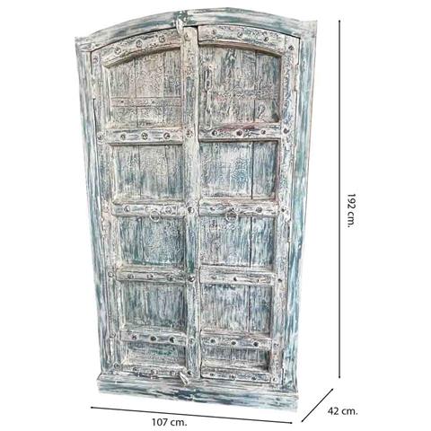 Cestello In Legno Fatto A Mano Blu 107x42x192h - Foto 4