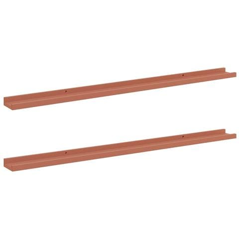 Scaffale da parete 2 pcs Rosso 115 x 9 x 3 cm Legno multistrato - Foto 1
